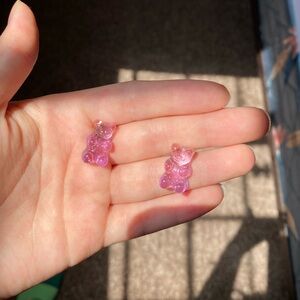 Pink gummy bear earrings